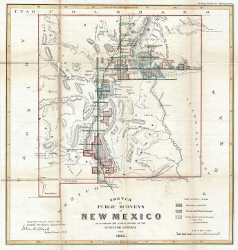 1863 Public Survey Map of New Mexico