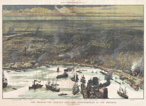 1884 Harper's Weekly View of New Orleans and Lake Pontchartrain