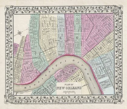 1867 Mitchell Plan or Map of New Orleans, Louisiana