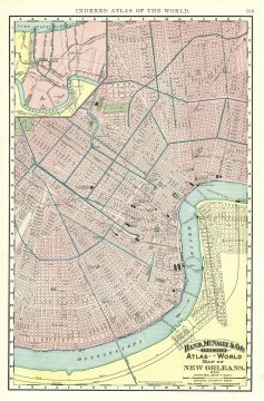 1892 Rand McNally Map or Plan of New Orleans, Louisiana