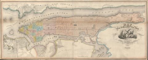 1839 Burr Map of Manhattan, New York City