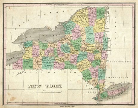1827 Finley Map of New York State