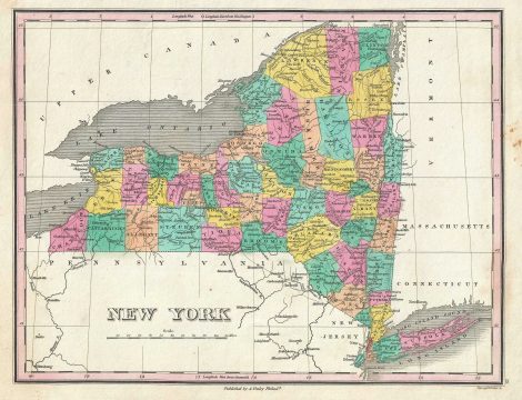 1828 Finley Map of New York State