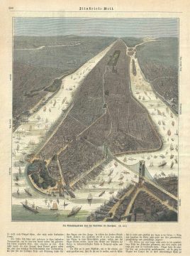 1888 Bird's Eye View or Map of New York City, New York