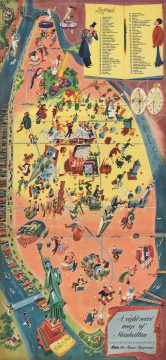 1946 Paul Savitt Pictorial Map of New York City (Manhattan)