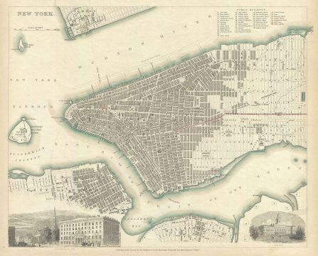 1840 S.D.U.K. Map of New York City