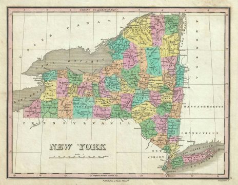 1827 Finley Map of New York State