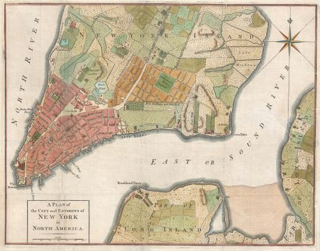 1776 Universal Magazine Map of New York City