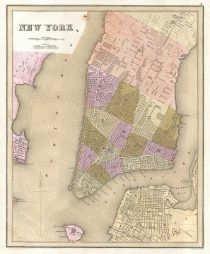 1839 Bradford Map of New York City, New York