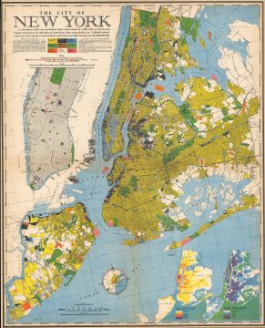 1939 Richard Edes Harrison Map of New York City
