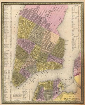 1850 Mitchell Map of New York City