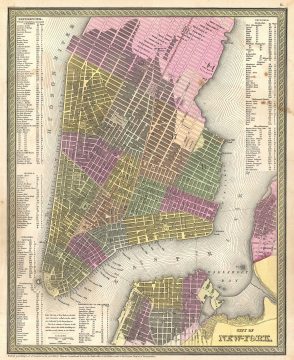 1854 Mitchell Map of New York City