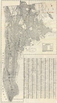 1943 Nesterman Map of New York City (Manhattan, Bronx)