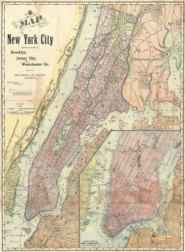 1892 Rand McNally Pocket Map of New York City (Manhattan)