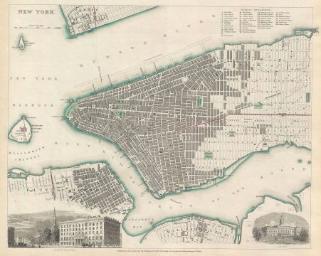 1840  S.D.U.K. Map of New York City