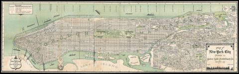 1930 Student Guide Publishing Map of New York City
