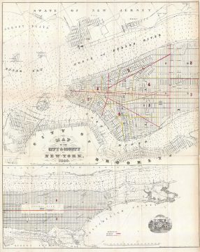 1858 Valentine Map of New York City (w/ Harlem & Upper Manhattan)