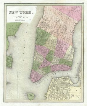 1839 Bradford Map of New York City