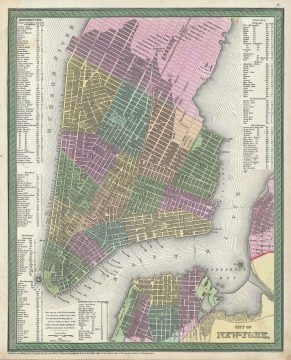1854 Mitchell Map of New York City
