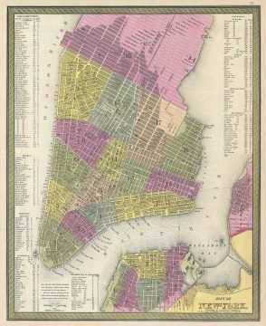1854 Mitchell Map of New York City