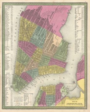 1854 Mitchell Map of New York City