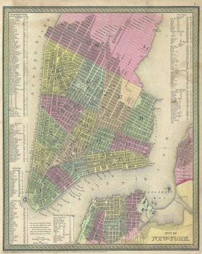 1854 Mitchell Map of New York City