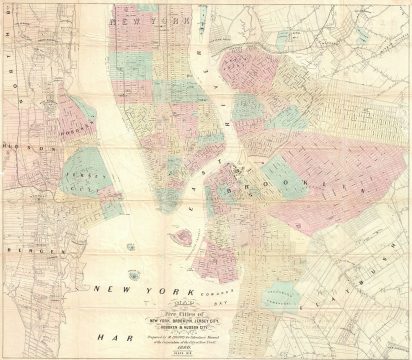 1860 Valentine Map of New York City and Environs