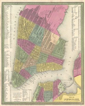 1854 Mitchell Map of New York City