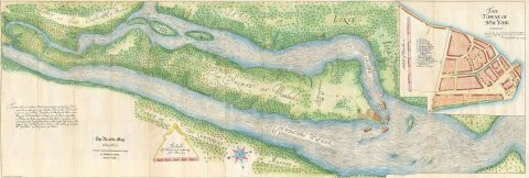 1863 Valentine Issue of the 1668 Nicolls Map of Manhattan, New York City