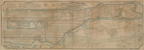 1869 Ewen / Towle Map of Manhattan, New York City, North of 55th St.