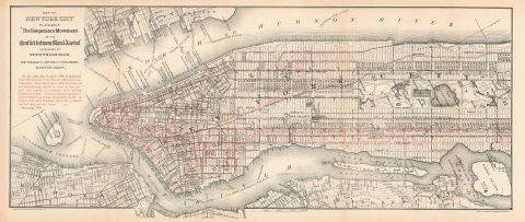 1888 Blair Temperance Saloon Map of New York City