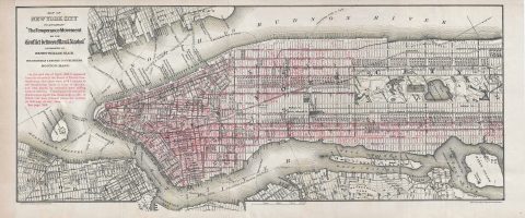 1888 Blair Temperance Saloon Map of New York City