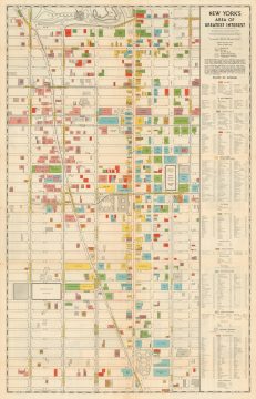 1933 R. W. Floyd Map of Midtown Manhattan, New York City