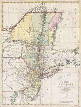 1777 Lotter and Sauthier Map of New York and New Jersey