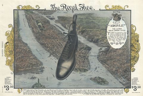 1898 Regal Shoe View Map of New York City