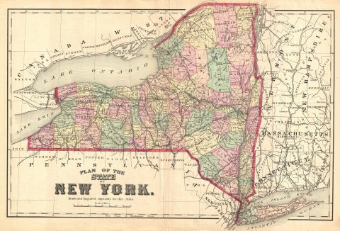 1873 Beers Map of New York