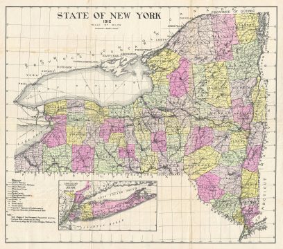 1912 Century Map of the State of New York