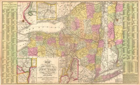 1854 Mitchell Map of New York State