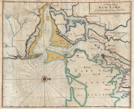 1749 Tiddeman / Grierson Map of New York City and Vicinity
