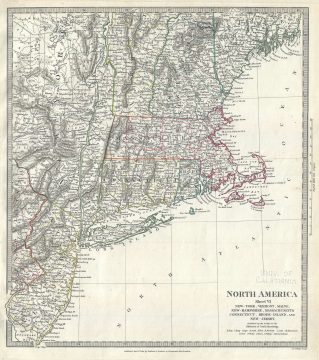 1832 S.D.U.K Map of New England, New York and New Jersey