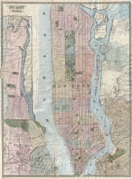 1864 Dripps Map of New York City and Vicinity