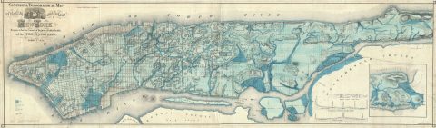 1865 Viele Waterway Map of New York City