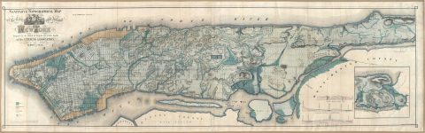 1865 Viele Waterway Map of New York City
