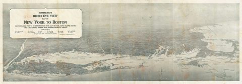 1920 Hammond Map or View Map New York, Long Island, Connecticut, Rhode Island, and Cape Cod