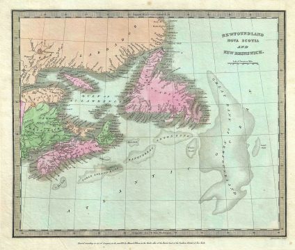 1833 Burr Map of Canada's Maritime Provinces