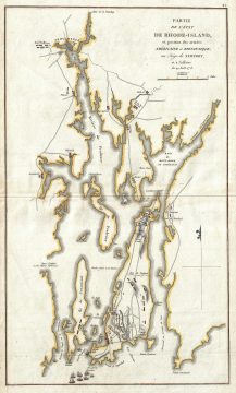 1807 Marshall Map of Narragansett Bay, Rhode Island: Providence, Newport