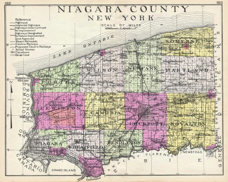 1912 Century Map of Niagara County, New York