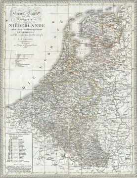 1826 Weiland Map of Holland (The Netherlands), Belgium and Luxembourg