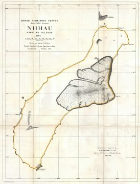 1904 Land Office Map of Niihau, Hawaii