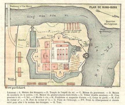 1877 Erhard Map of Ninh Binh, Vietnam